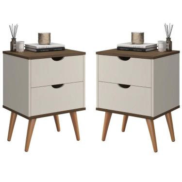 Imagem de Conjunto 2 Mesa De Cabeceira Decore Madri Retrô Para Quarto