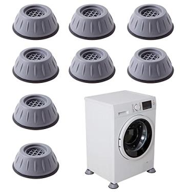 Imagem de 8 peças de suporte para máquina de lavar com cancelamento de choque e ruído, plástico redutor de ruído e antiderrapante, antivibração, borracha, almofadas para pés, lavadora, secadora, estabilizador