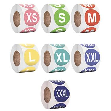 Imagem de 7/3500 Peça Adeivo de Tamanho de Roupa em 7 Tamanho (X, L, XL, XXL,), Diâmetro de 0,98 Polegada
