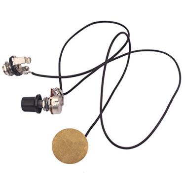 Imagem de LoveinDIY 1 conjunto de botão de volume do transdutor de captador piezo para caixa guitarra banjo ukulele violino