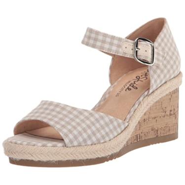 Imagem de LifeStride Sandália feminina Go for It alpargata anabela, Gingham natural, 11