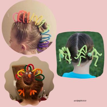 Imagem de Kit Penteado Maluco Cabelo Divertido Limpador De Cachimbo