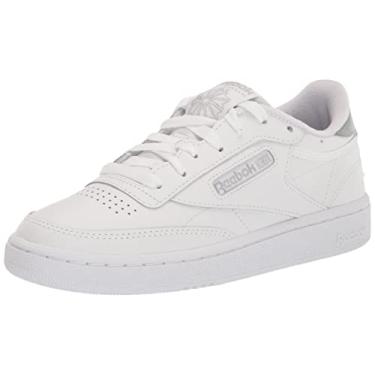 Imagem de Reebok Tênis feminino Club C 85 Classic com cadarço, Ftwr Branco/Cinza Puro 3/Prata Met., 40