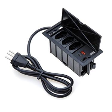 Imagem de Kit Caixas De Tomadas 4 Blocos Basculante 3Tom 20A 2USB 3USB