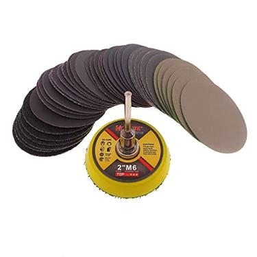 Imagem de SHENGANG 100 peças sortimento de lixa úmida e seca 80-7000 disco de lixadeira de 2 polegadas 50 mm com gancho e alça de lixa para madeira