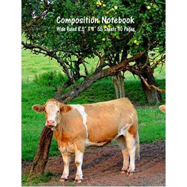 Imagem de Composition Notebook: Wide Ruled Cow Farm Bull Bovine Cattle Cute Composition Notebook, Girl Boy School Notebook, College Notebooks, Composition Book, 8.5" x 11": 66