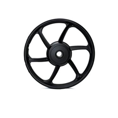Imagem de Roda Dianteira FABRECK Tambor 6 Palitos de Liga Leve Pop 100 110i Preto Fosco 17 Polegadas Alumínio Injetado Em Baixa Pressão