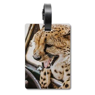 Imagem de Terrestrial Organism Wild Animal Leopard Mala Etiqueta Bagagem Cartão Pendurado Etiqueta Scutcheon, Multicolorido.