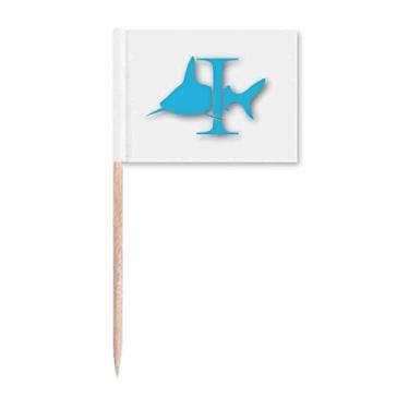 Imagem de Attacks Around Shark Pillars Bandeira de palito de dente Topper Decoração de festa