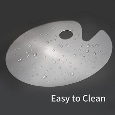 Imagem de LUGU 2 peças paleta de tinta acrílica forma oval t nsparente aderente bandeja de mistu de tinta a ó confortável de segu r e fácil de limpar pa pintu de arte diy pintor entusiasta