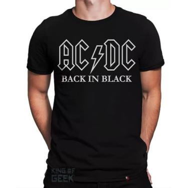 Imagem de Camiseta Ac Dc Back In Black Camisa Banda Rock Heavy Metal Tamanho:G;Cor:Preto