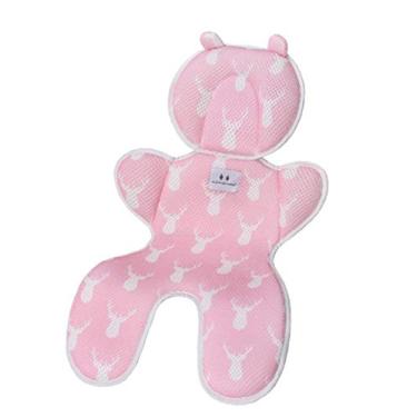 Imagem de Jueshanzj forro para assento de bebê para carrinho de bebê super leve respirável almofada de assento de bebê rosa + cabeça de veado 35 x 70 cm