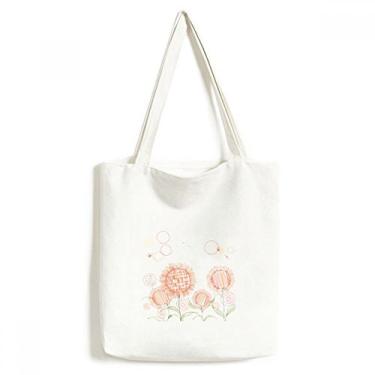 Imagem de Bolsa de lona com flor pintada à mão com girassol, abelha, sacola de compras, bolsa casual
