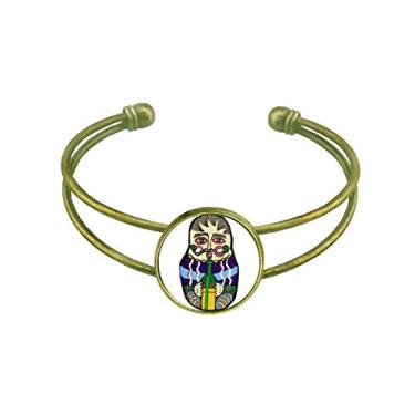 Imagem de Pulseira russa Matrioska russa com pulseira retrô aberta