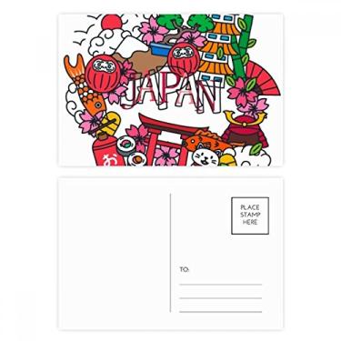 Imagem de Lucky Cat Sakura Japan Bamboo Conjunto de cartão postal aniversário cartão de agradecimento