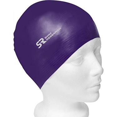Imagem de Touca de natação de látex sólido durável da Swim Research, Purple-3PK