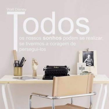 Imagem de Adesivo De Parede Frase Sonhos Realizar Quarto Escritório