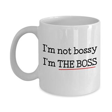 Imagem de Caneca I'm Not Bossy I'm The Boss – Presente para a mulher chefe – Chá divertido com xícara de café de cacau quente – Ideia de e Natal