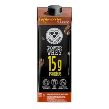 Imagem de 3 Corações Cappuccino Power Whey Clássico 15g de Proteína com Cafeína 250ml