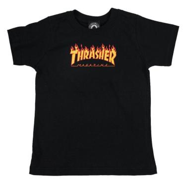 Imagem de Camiseta Thrasher Flame Logo Preto - Infantil-Masculino