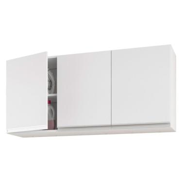 Imagem de Armário de Parede Área de Serviço e Lavanderia 120cm com 03 Portas 100% MDF Branco - Abmaza