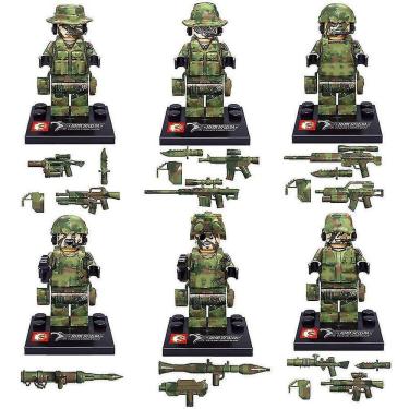 Imagem de 6pcs Militar Building Blocks Falcon Commando Minifigure Ass