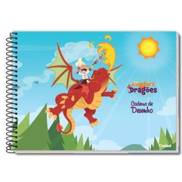 Imagem de Caderno De Desenho Credeal Aventura Com Dragões 80 Folhas