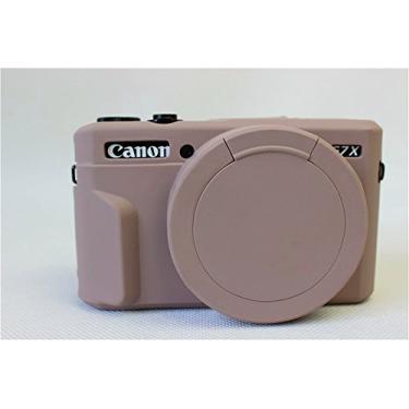 Imagem de Capa para G7 X Mark II, BolinUS Capa de silicone macio de borracha ultrafina e leve para Canon PowerShot G7 X Mark II - cáqui