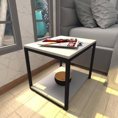 Imagem de Mesa De Cabeceira Industrial Cinza Mdf Canto Quarto Mesas De Cabeceira Mesinha Cabeçeira Cabiceira