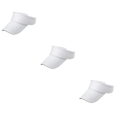 Imagem de KESYOO 3 Pecas protetoe solar proteção solar boné de viseira esportiva copos de viseira chapéu viseira sem topo chapéu de sol cartola vazia chapéu de atividade branco