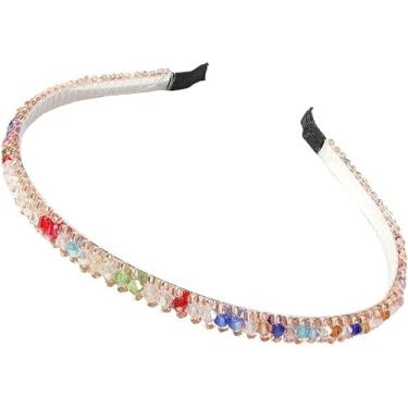 Imagem de Faixa de cabelo para mulheres com cristal strass bandana brilhante squacrown diadema argola de cabelo acessórios de cabelo vintage cocar/731