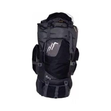 Imagem de Mochila de viagem 90L impermeável para acampamento poliéster preta