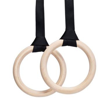 Imagem de Anéis olímpicos BANDDS24 Calistenia Ginástica Crossfit Wood