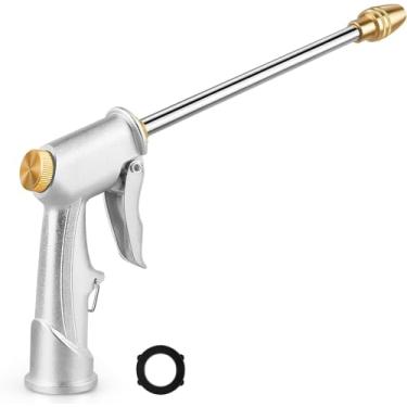 Imagem de Ustope Bocal de mangueira de jardim, cabeça de pulverizador de bocal de mangueira de água de alta pressão, serve para rosca de mangueira de jardim de 3/10.2 cm, para gramado e jardim, lavagem de