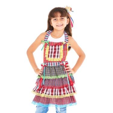 Imagem de Avental Festa Junina Infantil Retalhos Xadrez Arraiá Dançar Quadrilha