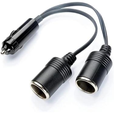 Imagem de 1 a 2 portas CC com duas portas de isqueiro para carro divisor adaptador de tomada de alimentação 12V/24V tomada automática