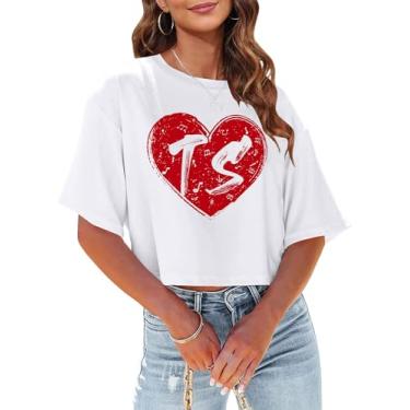 Imagem de Camisetas femininas de concerto para amantes de música country Love TS Crop Tops de manga curta para fãs de presente, Branco, G