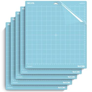 Imagem de Nicapa Tapete de corte leve para Cricut Maker 3/Maker/Explore 3/Air 2/Air/One (30,5 x 30,5 cm, 5 tapetes) tapetes de reposição para acolchoados azuis adesivos leves