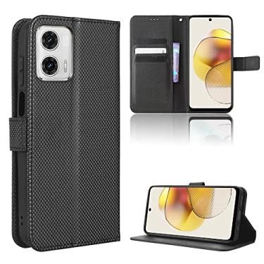 Imagem de Elubugod Capa para Motorola Moto G53 5G capa de couro, capa flip de couro PU para Motorola Moto G53 5G capa preta