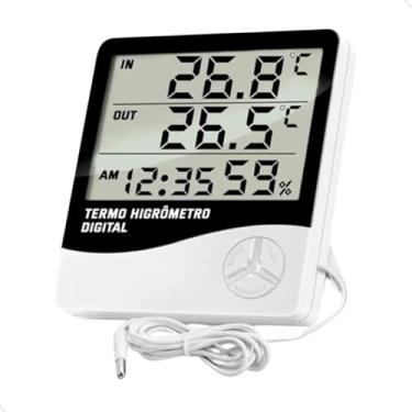 Imagem de Termo Higrômetro Digital com Sensor Medidor de Temperatura E Umidade Interno Externo Mundo Compras