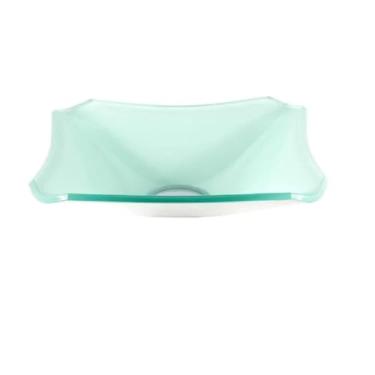 Imagem de CUBA DE VIDRO QUADRADA CHANFRADA 30CM BRANCA