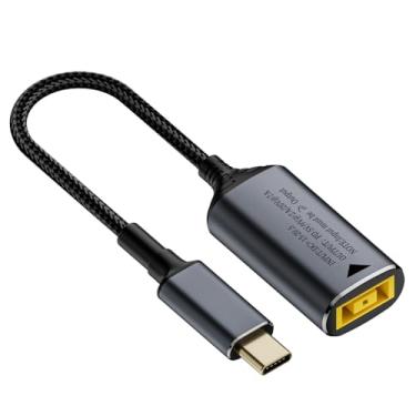 Imagem de OYY Cabo fêmea retangular ponta para USB C para Lenovo USB-C 65W 45W carregador para ThinkPad T480 T490 T580 ADLX65YDC2A ADLX65YLC2D ADLX65YDC3A ADLX65YDC2D chromebook 2ª geração S330 65W 140W máx