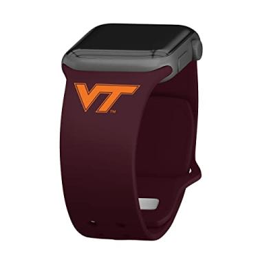 Imagem de AFFINITY BANDS Pulseira esportiva de silicone Virginia Tech Hokies compatível com Apple Watch (42/44/45 mm marrom)