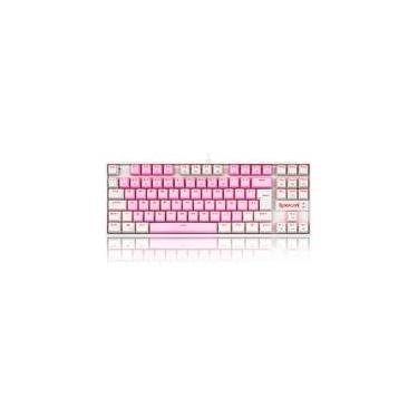 Imagem de Teclado Mecânico Gamer Redragon Single Color Kumara, Switch Brown, ABNT2, Rosa e Branco - K552PW (PT-BROWN)