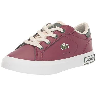 Imagem de Lacoste Tênis infantil unissex Powercourt, Burg/Off Wht, 3 Big Kid