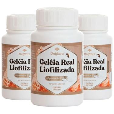 Imagem de Kit 3 Geleia Real Liofilizada 500mg Uniflora 60 Cápsulas