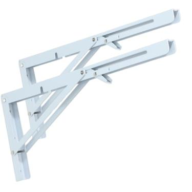 Imagem de Kit Suportes Mão Francesa Retrátil Dobrável Articulável Cantoneiras Par 50cm