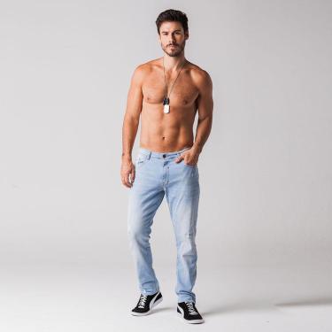 Imagem de Calça Jeans Skinny Detalhes Puídos Masculina Rock e Soda-Masculino