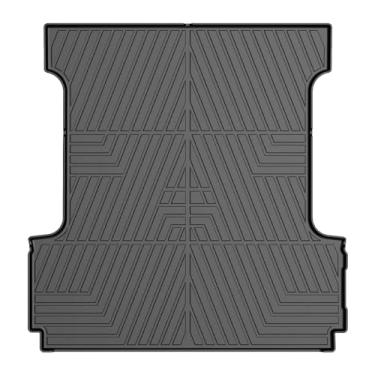 Imagem de Powerty Tapete de cama de caminhão compatível com Ford F150 híbrido 2021-2024 4 x 4/2022-2024 acessórios de relâmpago para todos os climas 15 pés forro de cama de caminhão TPE Pickup tapete preto