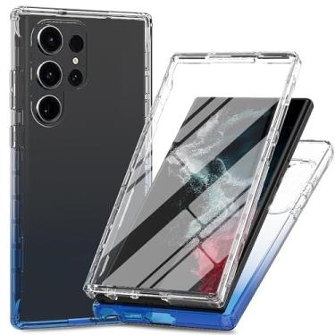 Imagem de UUCOVERS Capa para Samsung Galaxy S24 Ultra 5G 6,8 polegadas 2024 com protetor de tela proteção contra quedas de corpo inteiro frente e verso TPU macio transparente resistente à prova de choque capa